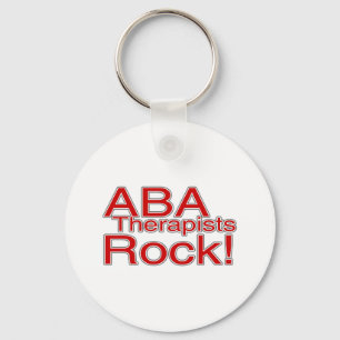 ABA Therapists Rock (Red) Keychain
