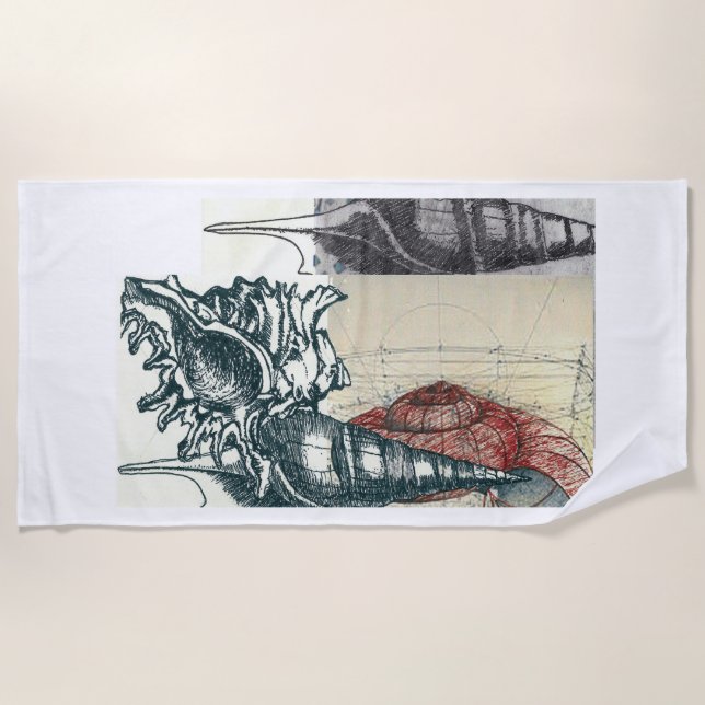Abaco, Bahamas Seashells Beach Towel (Front)