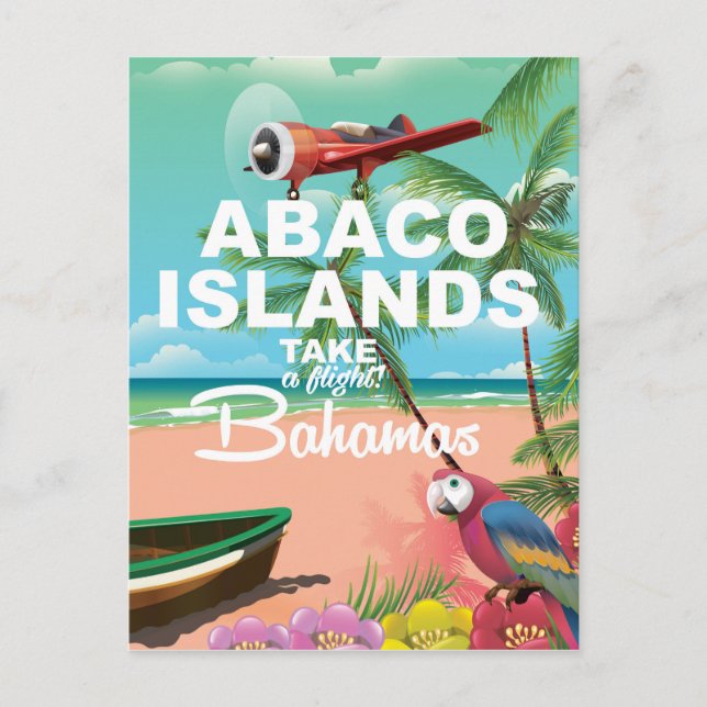 Abaco Islands vacation poster Postcard (Front)