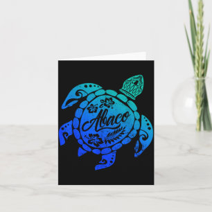 Abaco Tribal Sea Turtle Bahamas Beach Vacation  Card