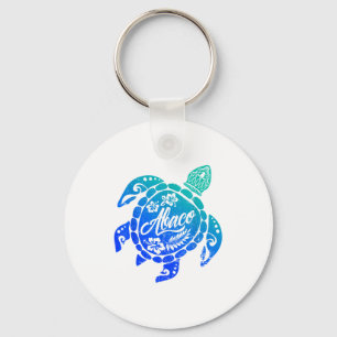 Abaco Tribal Sea Turtle Bahamas Beach Vacation Keychain