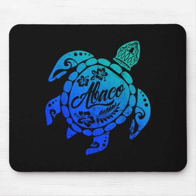 Abaco Tribal Sea Turtle Bahamas Beach Vacation  Mouse Pad (Front)