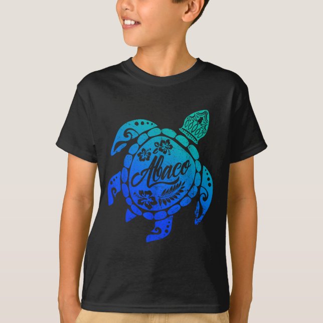Abaco Tribal Sea Turtle Bahamas Beach Vacation  T-Shirt (Front)