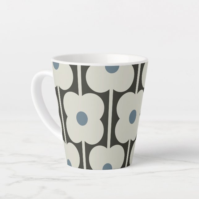 Abacus Flower Powder Blue - contemporary charm Latte Mug (Left Angle)