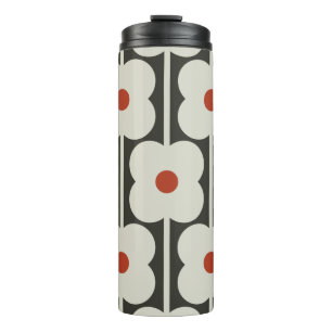 Abacus Flower Tomato Red Grid Pattern Thermal Tumbler