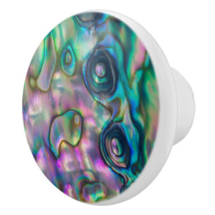 Abalone Look Door Knobs Ceramic Draw Pulls