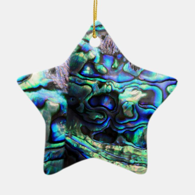 Abalone paua shell detail ceramic ornament (Front)