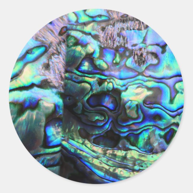 Abalone paua shell detail classic round sticker (Front)