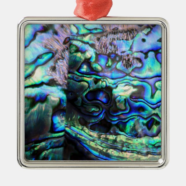 Abalone paua shell detail metal ornament (Front)
