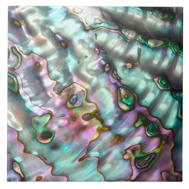 Abalone printed Ceramic Tile / coaster (Front)