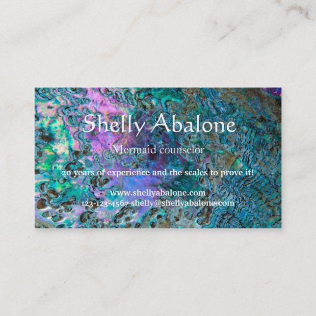 Abalone sea shell background design 3 business card (Front)