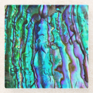 Abalone seashell glass coaster