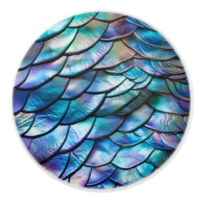 Abalone Shell Abstract Pattern Ceramic Knob (Front)