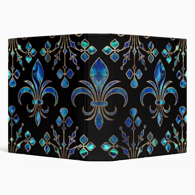 Abalone Shell and and gold Fleur-de-lis ornament Binder (Background)