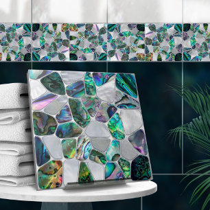 Abalone Shell and Pearl - Voronoi Cells Abstract Tile