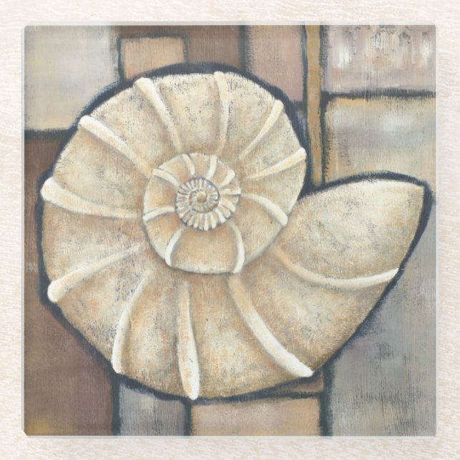 Abalone Shell Glass Coaster (Front)