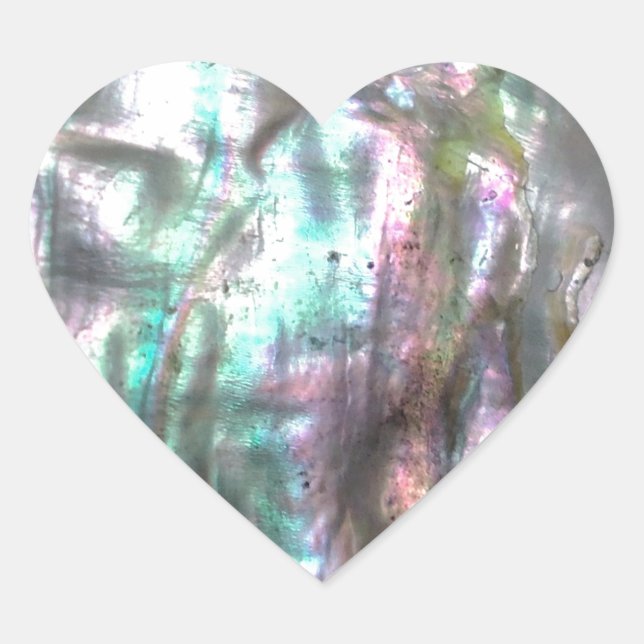 Abalone Shell Heart Sticker (Front)