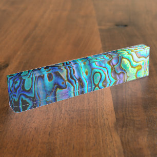 Abalone shell nameplate
