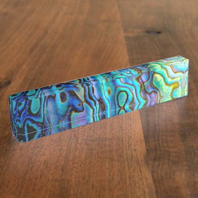 Abalone shell nameplate (Side)