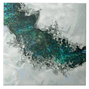 Abalone Shell Pearl and Silver 1 Tile