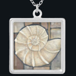 Abalone Shell Silver Plated Necklace<br><div class="desc">Charikilia Zarris is a talented artist know for her ocean artwork. Her images are peaceful and calm relaxing you with every picture. Get this nautical piece of artwork with a Abalone shell being the centre of it all, bordered with tiles and a beautiful colour scheme.</div>