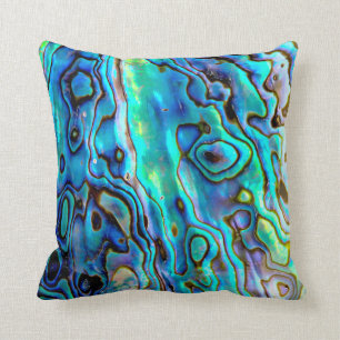 Abalone shell throw pillow