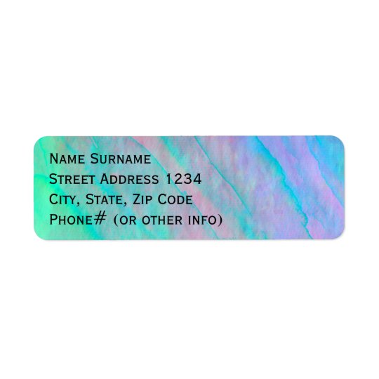 Abalone Shell Watercolor mother-of-pearl Shellfish Return Address Label