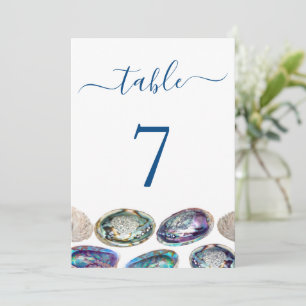 Abalone Shell Wedding Table Number Cards
