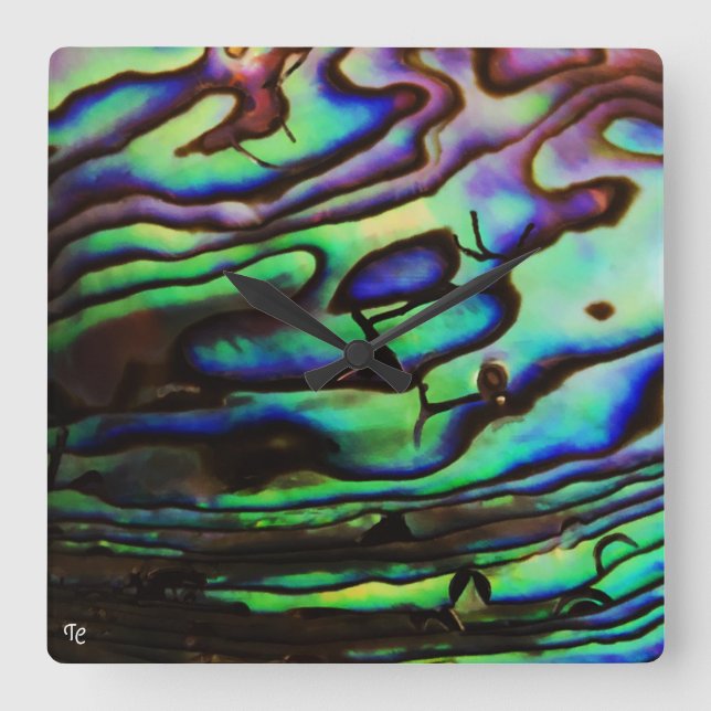 ABALONE SQUARE WALL CLOCK (Front)