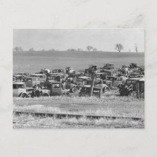 Abandoned Automobiles, 1935 Postcard