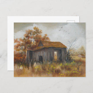 Abandoned Barn Farm  Rustic Country  Postcard
