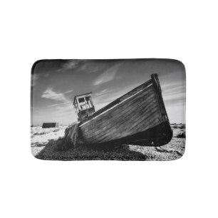 Abandoned Boat On Dungeness Beach Bath Mat