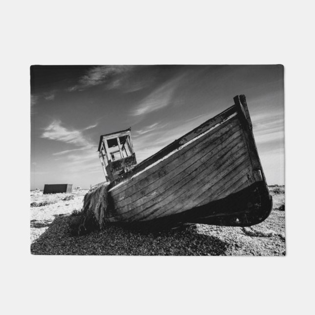 Abandoned Boat On Dungeness Beach Doormat (Front)