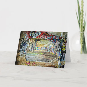 Abandoned Building Never Feel Alone  Street Art Card