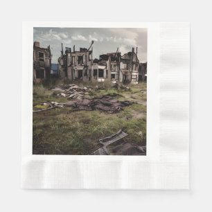 Abandoned Buildings Post Apocalypse Destruction Napkin