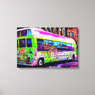 Abandoned Bus Street Art Canvas Print