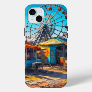 Abandoned Carnival Empty Ferris Wheel and Rides iPhone 15 Mini Case