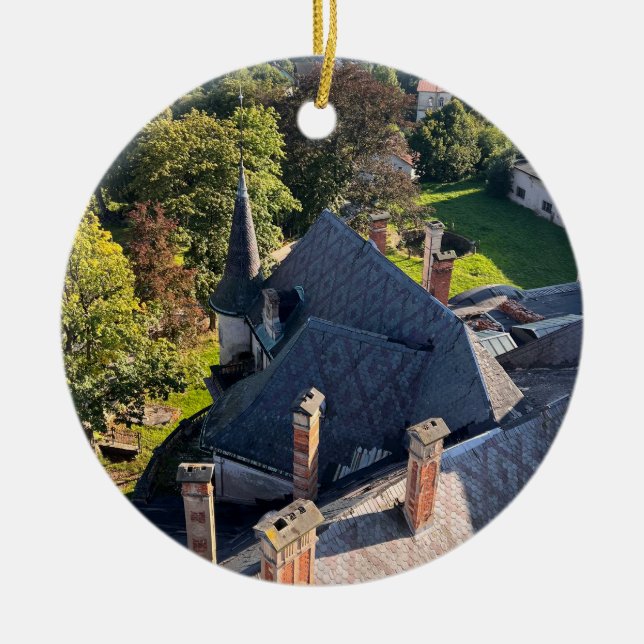 Abandoned Castle Ceramic Ornament (Front)