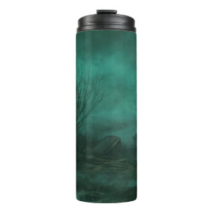 Abandoned Cemetery Moonlit Night Scene Thermal Tumbler