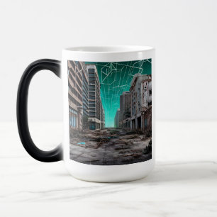 Abandoned City Buildings Dystopian Teal Skies Magic Mug
