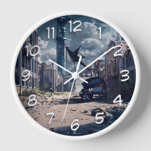 Abandoned City   Post Apocalypse Dystopian World  Clock
