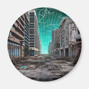 Abandoned City   Post Apocalyptic Dystopia  Magnet