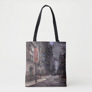 Abandoned City   Post Apocalyptic Dystopia  Tote Bag