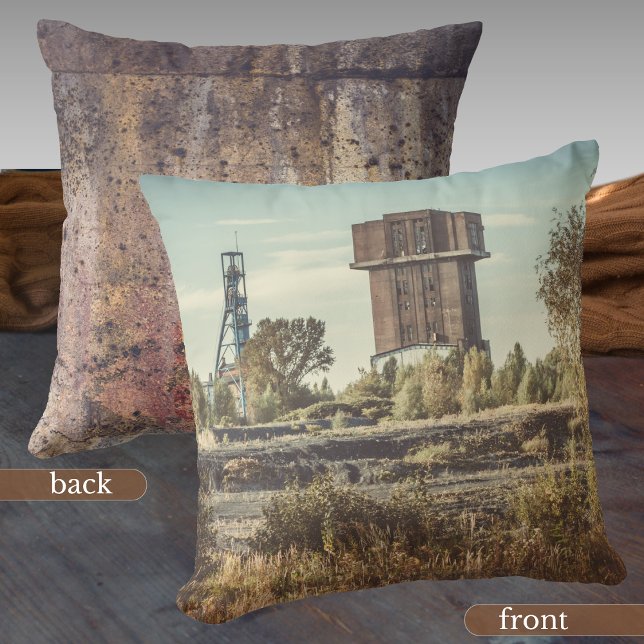 Abandoned coal mine throw pillow (Creator Uploaded)