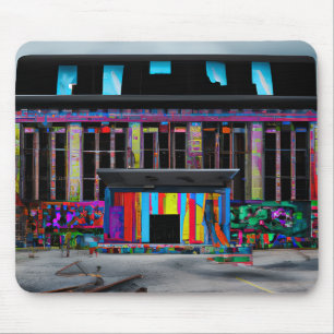 Abandoned Colorful Building Ai Art Mouse Pad