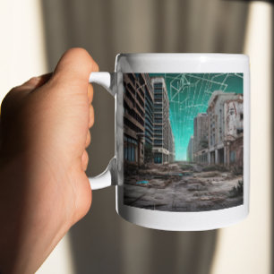 Abandoned Dystopian Teal Skies Coffee Mug