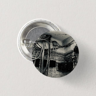 Abandoned Factory Cracked Plaster Ceiling Pinback 1 Inch Round Button