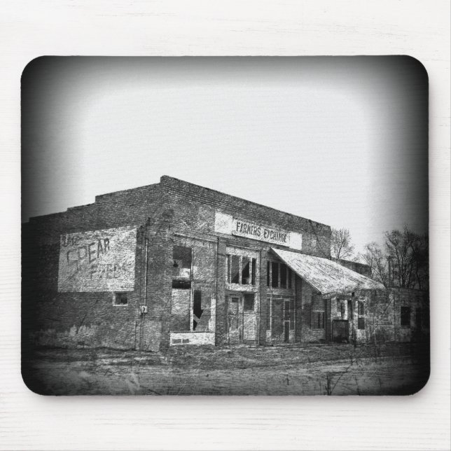 Abandoned Farmers Business in Black and White Mouse Pad (Front)