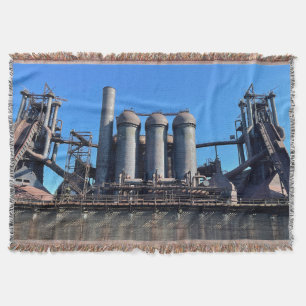 Abandoned Furnace Throw Blanket