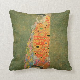 Abandoned Hope by Gustav Klimt Throw Pillow